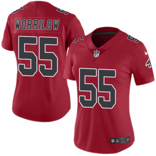 Women's Limited Paul Worrilow Nike Jersey Red - #55 Rush NFL Atlanta Falcons